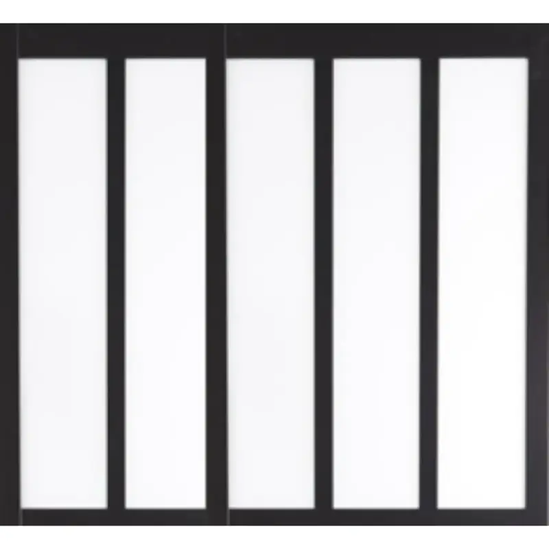 Zwart Mdf Houten Glazen Raam 5 Heldere Beglazing H108 Cm X L182 Cm Tijdelijk Beschikbaar