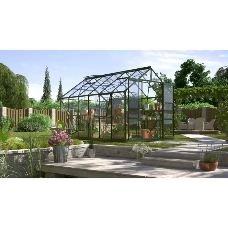 Vitavia Tuinkas Jupiter 9900 - Veiligheidsglas 3mm - Smaragd - 257x383x248cm Veilige Betaling