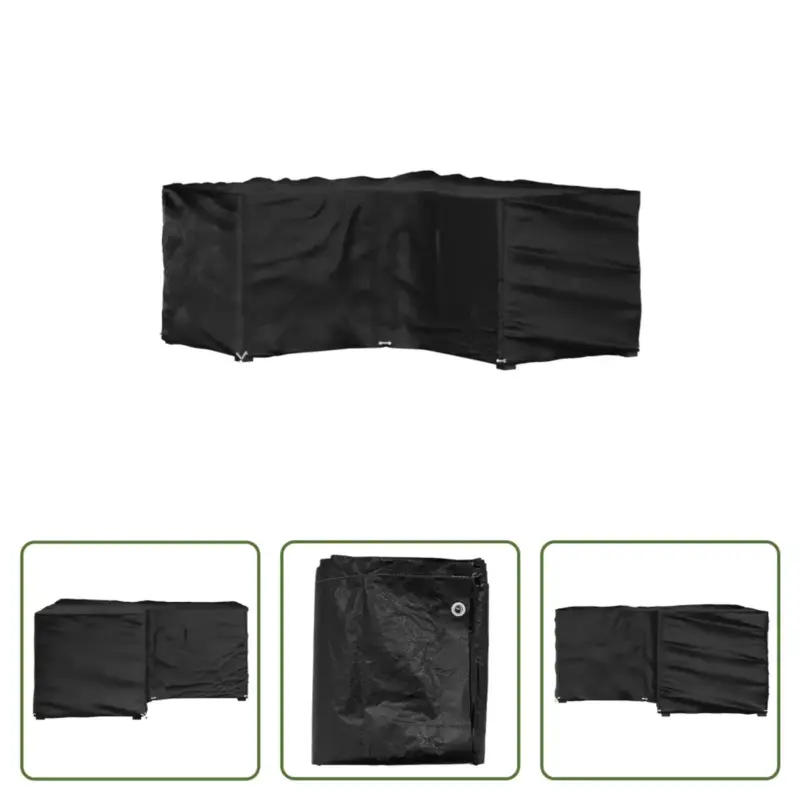 vidaXL Tuinmeubelhoes - zwart - PE - 185x185x90 cm - water- en uv-bestendig Snelle Levering