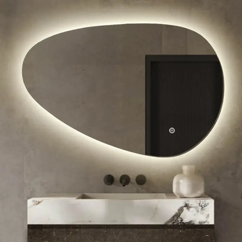 Vtw Living - Badkamerspiegel Asymmetrisch met LED Verlichting en Verwarming 120 cm Dagaanbieding