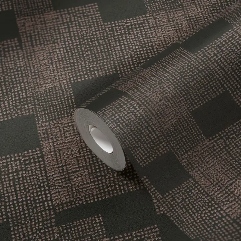 Alleen Vandaag Livingwalls Behang Geometrische Vormen Bronze En Zwart - 53 Cm X 10.05 M - As-385252