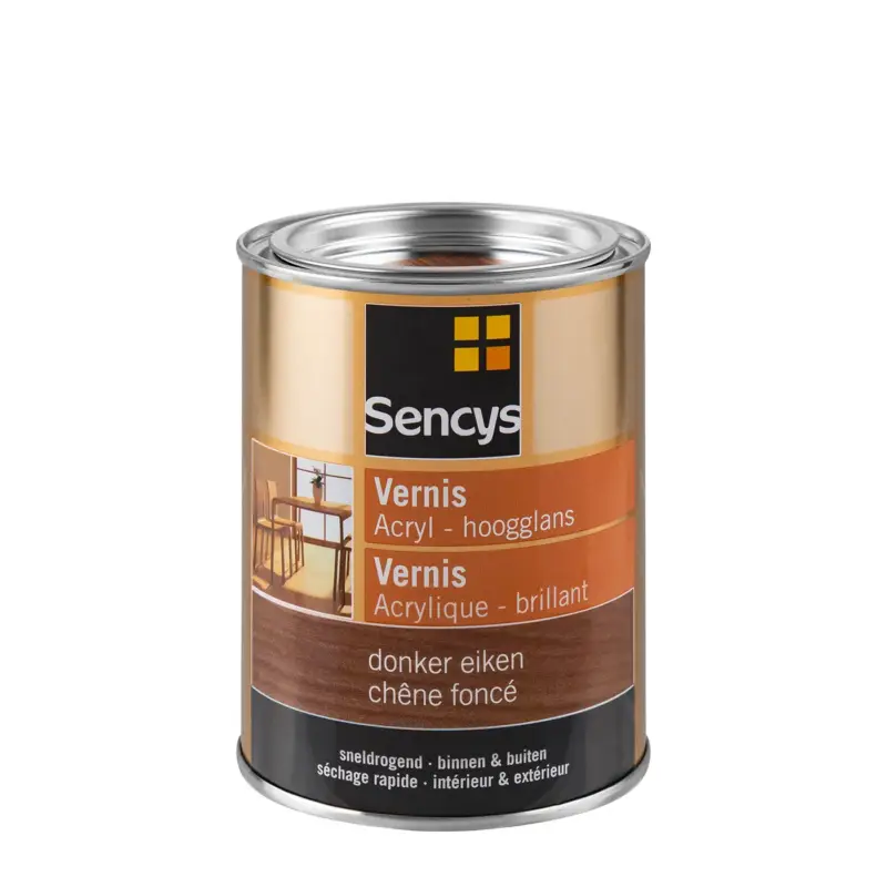 Wereldwijde Verzending Sencys vernis acryl hoogglans donker eiken 500ml