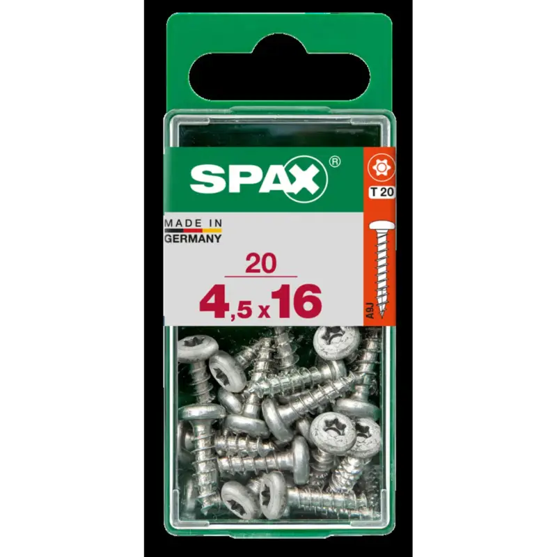 Weekendaanbieding Spax Universele Schroef T-Star Wirox Ronde Kop Torx T20 - 4,5x16mm - 20 stuks