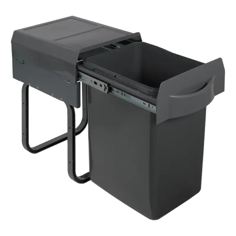 Eleganca Inbouw Prullenbak 20L - Afvalbak - Deurbreedte 27 Cm, Inbouwdiepte 38 Cm & Hoogte 41 Cm Op = Op