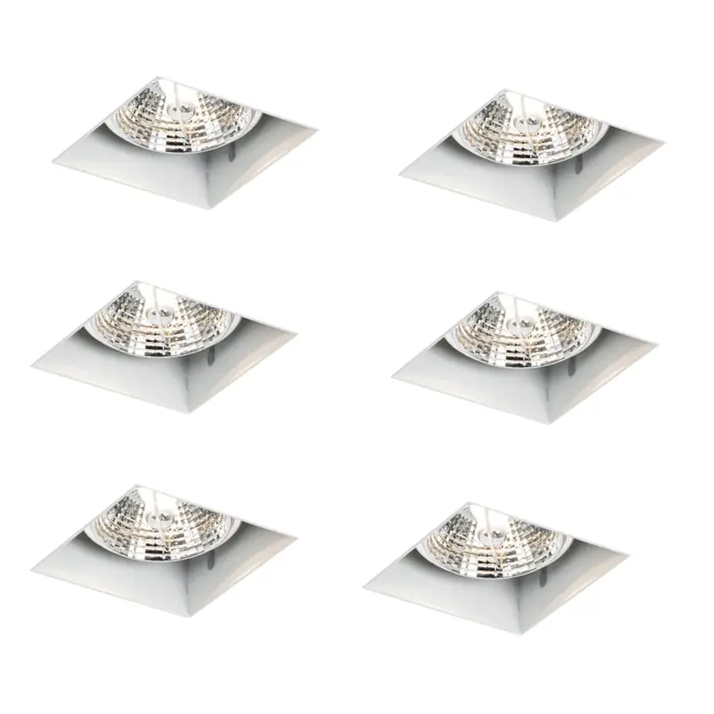 Wereldwijde Verzending Qazqa Set Van 6 Inbouwspots Wit Gu10 70mm Trimless - Oneon