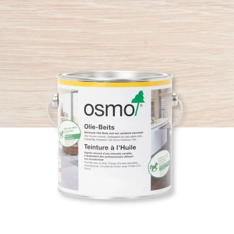 Osmo Houtolie - Olie-beits 3501, Wit Zijdemat - 2.5 Liter - Binnenbeits Gratis Verzending