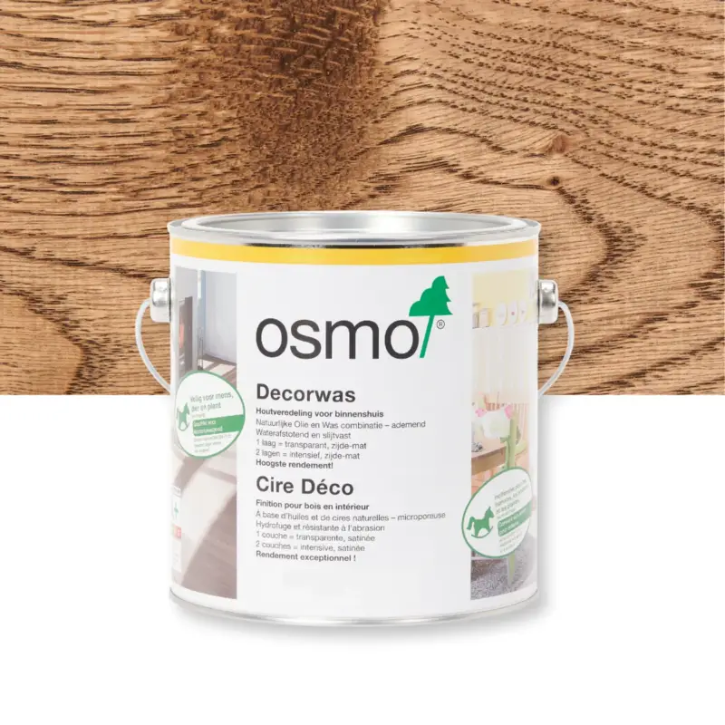 Populair Osmo Houtwax - Decorwas Transparant 3168, Eiken Antiek - 2.5 Liter - Houtverf Binnen
