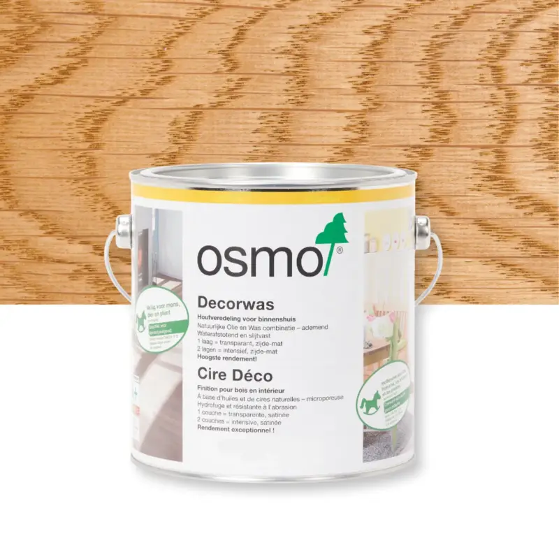 Osmo Houtwax - Decorwas Transparant 3164, Eiken - 2.5 Liter - Houtverf Binnen Limited Edition
