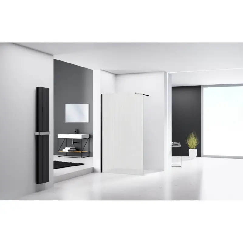 Walk-in Douchedeur - Geribbeld Gehard Glas - 120x200cm - 8mm Garantie Inbegrepen