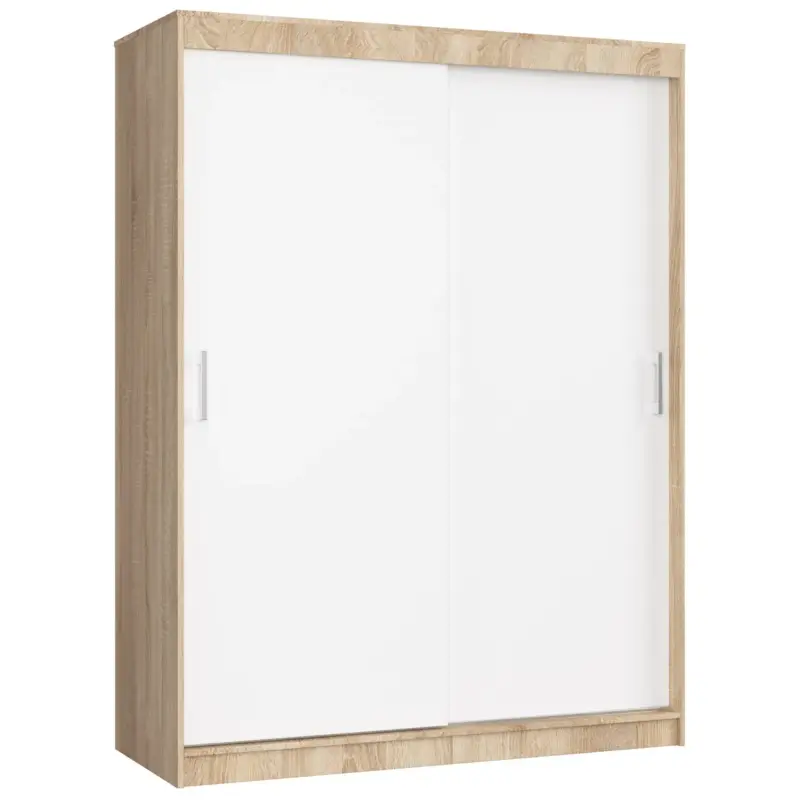 Akord-schuifdeurkast Mono-eiken Sonoma/wit-150x60x200 Voordeelprijs