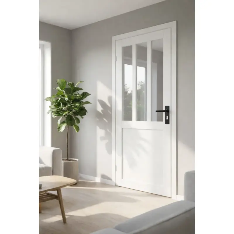 Wit Werkplaatsdeurblok H204 X L73 Duwend Rechterzijpaneel + Handgreep Bestel Nu