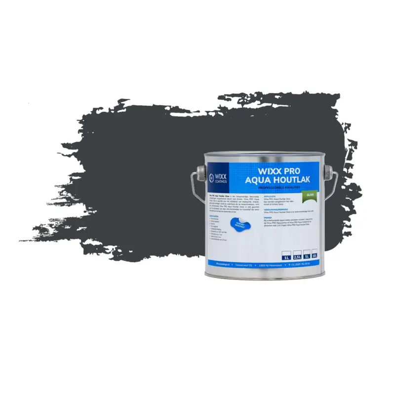 Wixx Pro Aqua Houtlak Gloss - Ral 7016 - Antracietgrijs - 10l Trendy