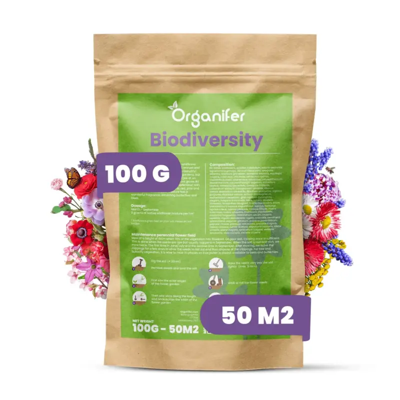 Wildbloemenmengsel - Biodiversity - 62 Soorten - 100 G Voor 50 M2 - Organifer Bulkbestelling