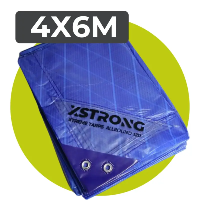 Xstrong Afdekzeil Allround - 4 X 6 M - 120g/m2 - Blauw Alleen Vandaag