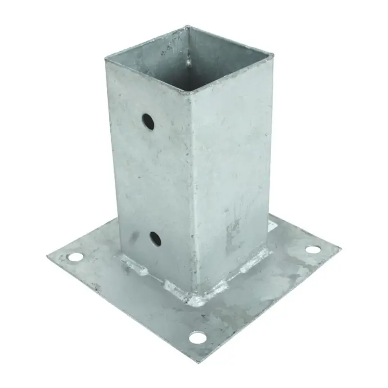 Vloerpaalhouder Voor Tuinpaal - 7 X 7 Cm - Verzinkt Seizoensaanbieding