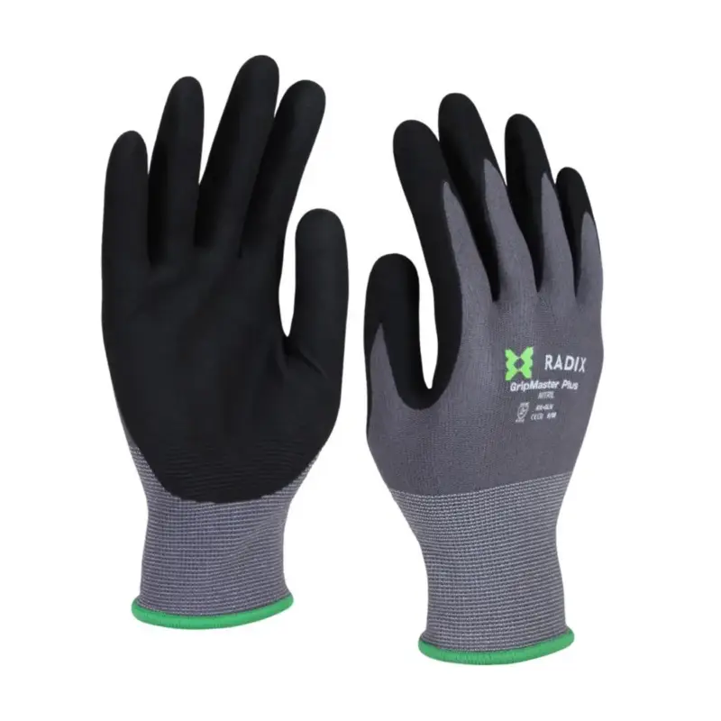 Aanbieding Radix - Werkhandschoenen - Gripmaster Plus - Nitril Micro Foam Black/grey - M8 / S