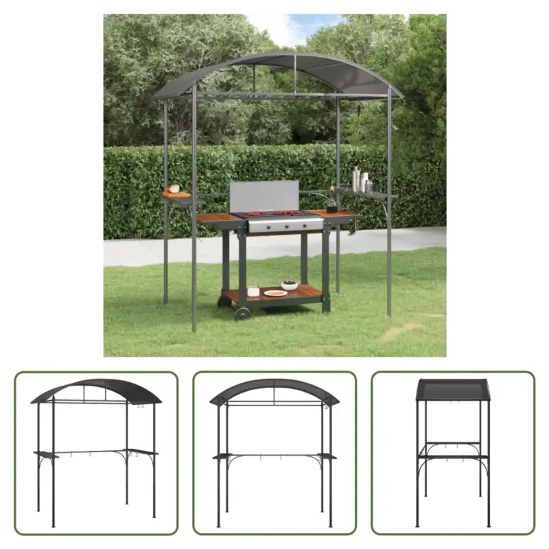 Actieprijs vidaXL Barbecuetent - Staal - PC-bord dak - 220 x 115 x 230 cm - Antraciet