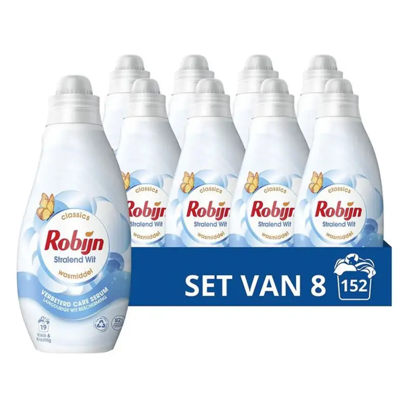 Lage Kosten Robijn Klein & Krachtig Wasmiddel - Wit - 8x19 Wasbeurten - 5.32 liter