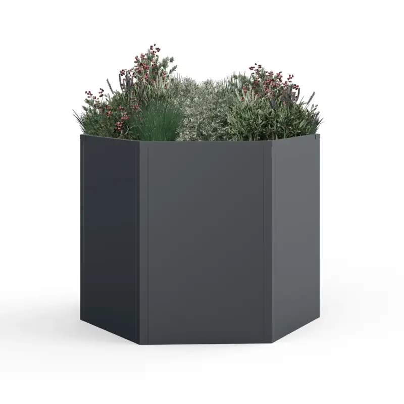 Westmann Varia - Verhoogde Plantenbak Zeshoekig Metaal 100x52 Cm - Antraciet Flitsaanbieding