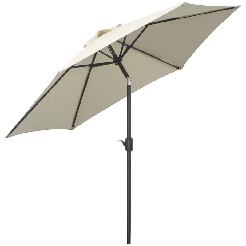 4goodz Knikparasol 270 Cm Met Draaihendel - Aluminium - Beige Lage Prijs