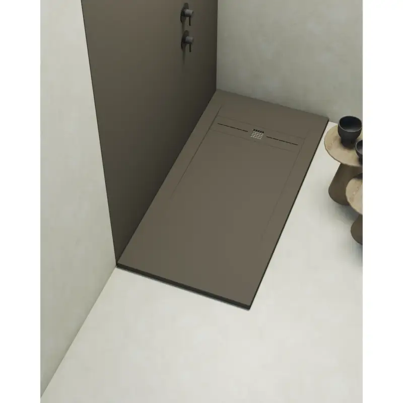 Wereldwijde Verzending Poalgi - Douchebak Extra Plat Antislip - Serie Gneis - Tundra - 80x140 Cm - Textuur Leisteen