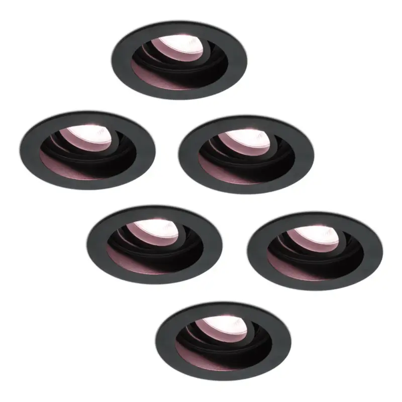 Voordeelprijs Hoftronicsmart - 6x - Smart Inbouwspot - Laredo - Wifi Bluetooth 5,5w 345lm Rgbww Gu10 Zwart Ip20
