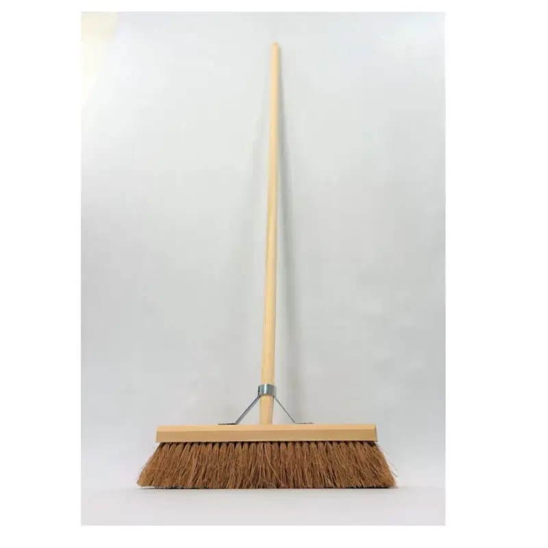 Synx Tools Bezem Zaalveger - Cocos 60 cm- Cocosharen - Zachte bezems met steel 160 cm Veilige Betaling