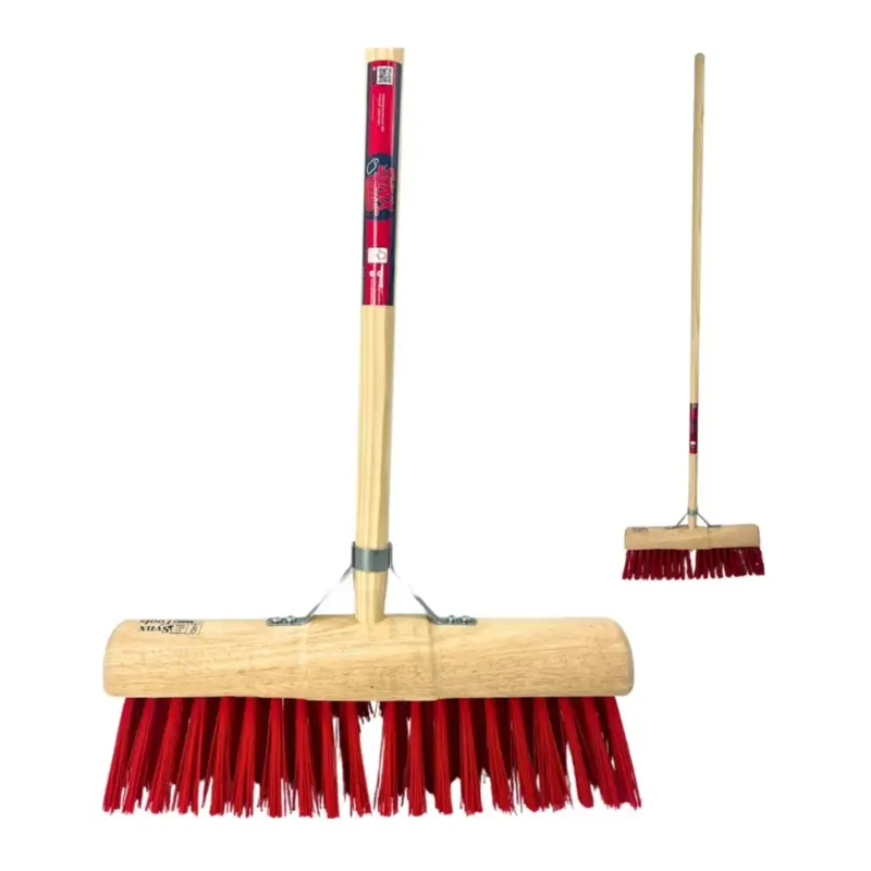 Nu Kopen Synx Tools Nylon Gemeente bezem 45 cm - Straatbezem / Stadsbezem - Met Steel 160 cm