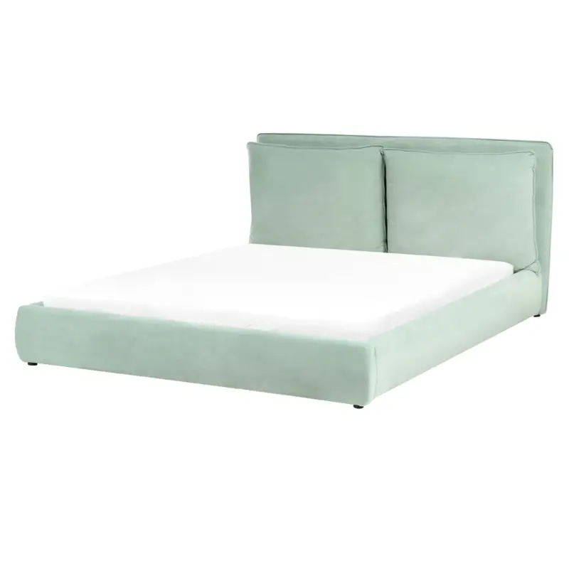 Alleen Vandaag Beliani Bed Bajonna Groen Zwart 235x180x94 Cm