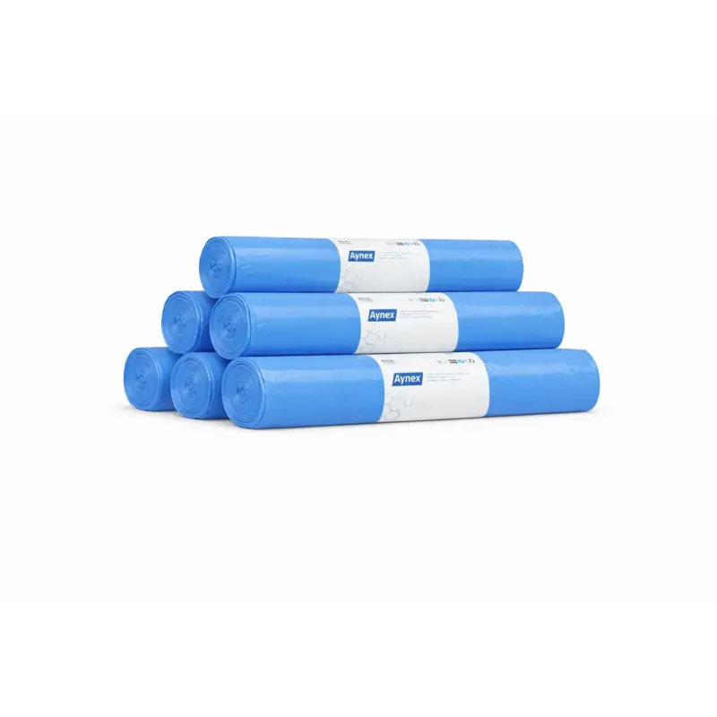 Hynex Vuilniszak - Ldpe - Blauw - 70x110cm - T100 - 120 Liter - 20zakken/rol - 6 Rollen Uitverkoop