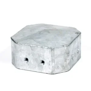 Paalmuts vierkant 270 x 270 mm met schuine hoeken Authentiek